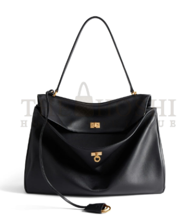 BALENCIAGA RODEO LARGE BAG IN BLACK CALFSKIN MASTER QUALITY - Gold