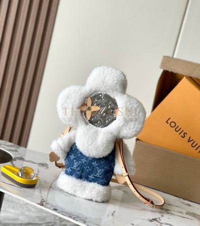 LOUIS VUITTON LV VIVIENNE DENIM SHEARLING BACKPACK 13X28X7CM M26786