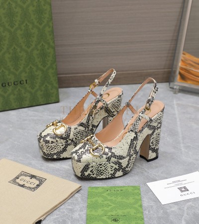 GUCCI PLATFORM PUMPS HEELS LAMBSKIN LEATHER HEELS 12CM PLATFORM 3.5CM WOMEN'S SIZE 35-42 MASTER QUALITY - Women US 5= EU 35= 22.5 cm= UK3