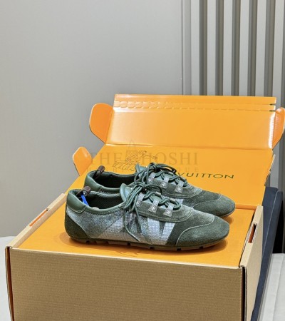 LOUIS VUITTON LV ARRIVAL LAMBSKIN BALLET FLATS WITH FLORAL SOLE GREEN MASTER QUALITY - Women US 5= EU 35= 22.5 cm= UK3