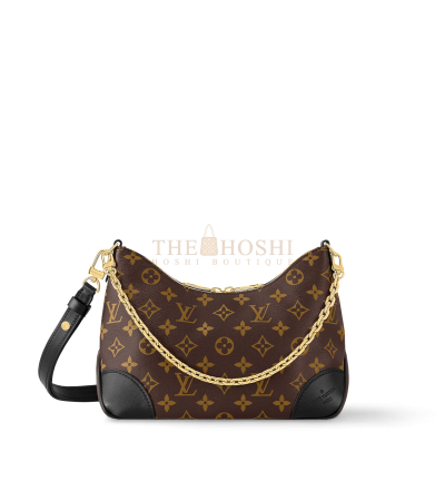 LOUIS VUITTON LV WOMEN BOULOGNE HANDBAG BLACK BROWN MONOGRAM COATED CANVAS M45831 MASTER QUALITY