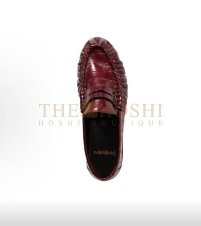 SAINT LAURENT YSL LOGO LE LOAFERS RED  MASTER QUALITY - Women US 5= EU 35= 22.5 cm= UK3